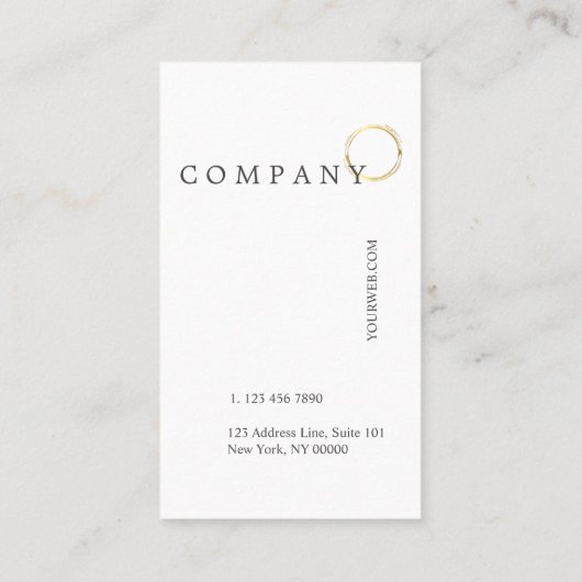 Goldpolka DotPattern beige vertikale Visitenkarte (Rückseite)