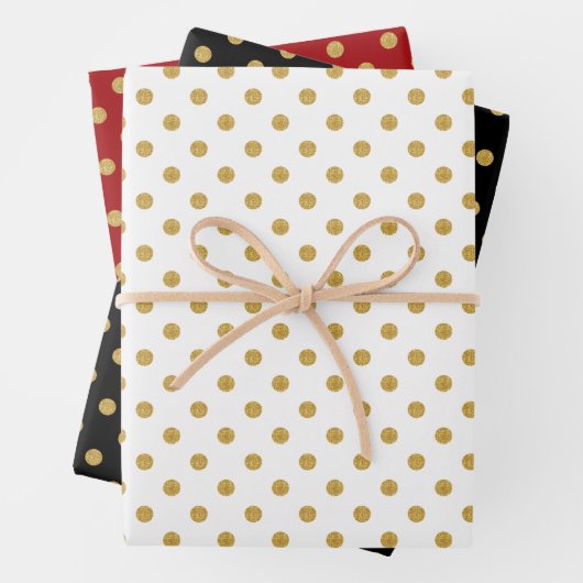Goldpolka-Muster - kundenspezifischer Hintergrund Geschenkpapier Set (Beispiel)