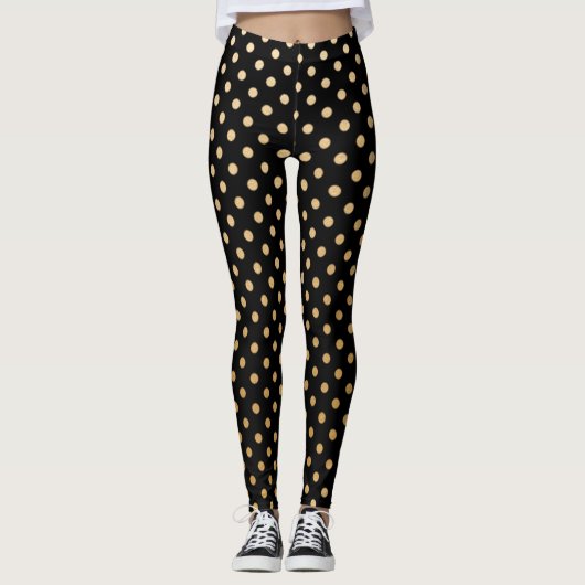 Goldpolka-Punkt-Leggings mit kundengerechter Leggings (Vorderseite)