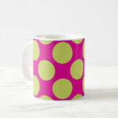 Goldpolka-Punkte auf rosa Kaffeetasse (Vorderseite Links)