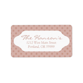 Goldpolka-Punkte für Hazy taupe/Rose Adressaufkleber