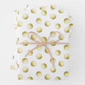 Goldpolka-Punkte kreisförmig weißes Muster Geschenkpapier Set (Beispiel)