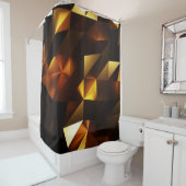 Goldpolygon: 3D Abstrakt Rendering Duschvorhang (Beispiel)