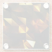 Goldpolygon: 3D Abstrakt Rendering Glasuntersetzer (Rückseite)