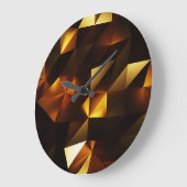 Goldpolygon: 3D Abstrakt Rendering Große Wanduhr (Winkel)