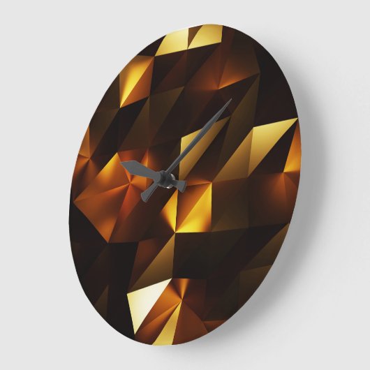 Goldpolygon: 3D Abstrakt Rendering Große Wanduhr (Winkel)