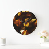 Goldpolygon: 3D Abstrakt Rendering Große Wanduhr (Zuhause)