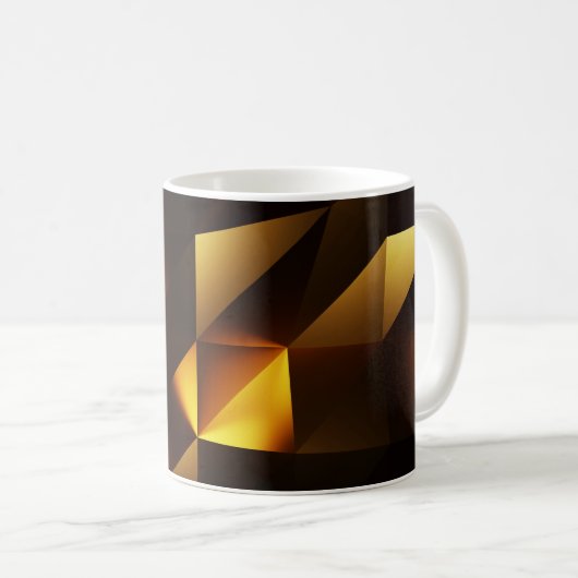 Goldpolygon: 3D Abstrakt Rendering Kaffeetasse (VorderseiteRechts)