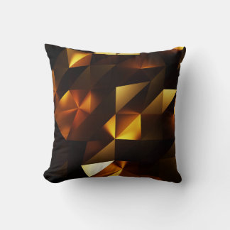 Goldpolygon: 3D Abstrakt Rendering Kissen