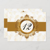 Goldpostkarten für Tischnummern (Vorne/Hinten)