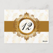 Goldpostkarten für Tischnummern (Rückseite)