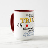 Goldpräsident Trump 45 47 Red White Blue Tasse (Vorderseite Links)