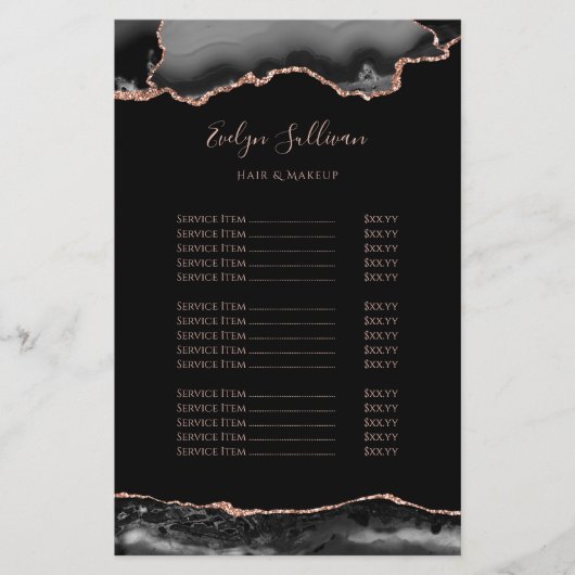 Goldpreisliste für Rose und Schwarz Flyer (Vorne)