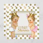 Goldprinz oder Prinzessin Gender Reveal Baby Dusch Einladung (Vorne/Hinten)