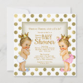 Goldprinz oder Prinzessin Gender Reveal Baby Dusch Einladung (Rückseite)