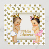 Goldprinz oder Prinzessin Gender Reveal Baby Dusch Einladung (Vorne/Hinten)