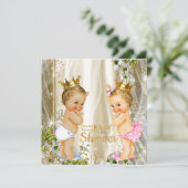 Goldprinz oder Prinzessin Gender Reveal Baby Dusch Einladung (Stehend Vorderseite)