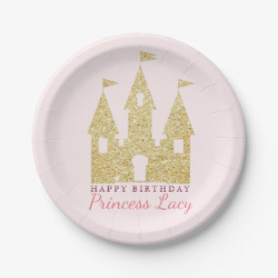 Goldprinzessin Castle Birthday Party Pappteller