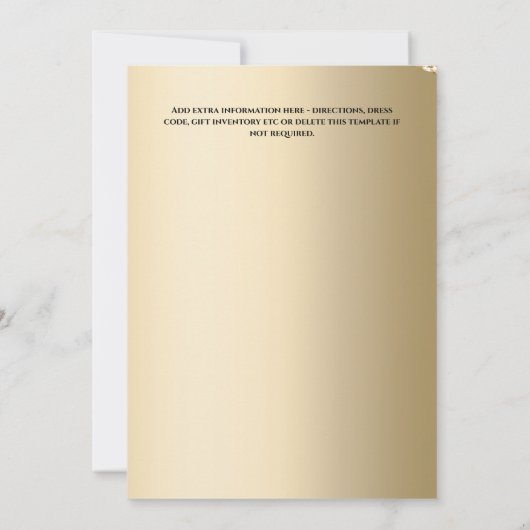 Goldprinzessin Quinceañera Schmetterling Ballgow R Einladung (Rückseite)