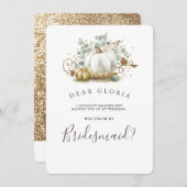 Goldpumkin-Hochzeit im Herbst Bridesmaid-Vorschlag Einladung (Vorne/Hinten)
