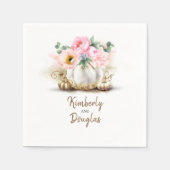 Goldpumpen und rosa Blume Rustikaler Fall Serviette (Vorderseite)