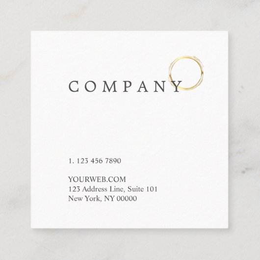 Goldpunkt-Muster-Baby-Blau-Quadrat-Visitenkarte Quadratische Visitenkarte (Rückseite)