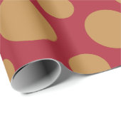 Goldpunkte auf Rot Geschenkpapier (Rolleneckpunkt)