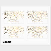 Goldpunkte für Hochzeitstag | Personalisieren Rechteckiger Aufkleber (Blatt)