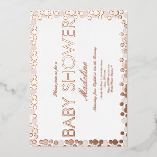 Goldpunkte-Muster-Baby-Shower-Folie-Einladung Folien Feiertagskarte