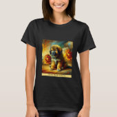 Goldpuppy mit Blume T-Shirt (Vorderseite)