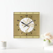 Goldquadrat Quadratische Wanduhr (Zuhause)
