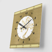 Goldquadrat Quadratische Wanduhr (Winkel)
