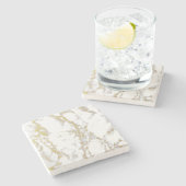 Goldquadratischer MarmorierungUntersetzer Steinuntersetzer (Seitenansicht)