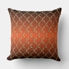 GoldQuatrefoil Muster auf gebrannter Orange Kissen