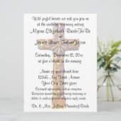 Goldquere religiöse Hochzeit Einladung (Stehend Vorderseite)