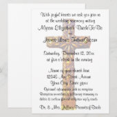 Goldquere religiöse Hochzeit Einladung (Vorne/Hinten)