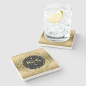 Goldrahmen 50. Hochzeitsjubiläumsvorlage Steinuntersetzer (Seitenansicht)