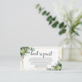 Goldrahmen-Anfrage für grüne Sukkuline Blume Begleitkarte (Stehend Vorderseite)