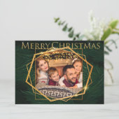 Goldrahmen auf Kiefernzweigen Weihnachtsfeiertag F Feiertagskarte (Stehend Vorderseite)