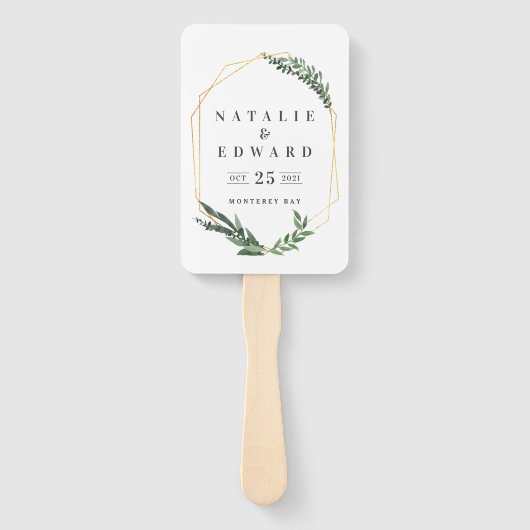 Goldrahmen aus Aquarellblättern Fächer (Vorderseite)