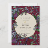 Goldrahmen aus Burgunder Wasserfarbe Einladung (Vorderseite)