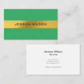 Goldrahmen aus Chic-Folie, grüne Visitenkarte (Vorne/Hinten)