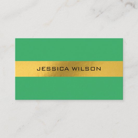 Goldrahmen aus Chic-Folie, grüne Visitenkarte (Vorderseite)