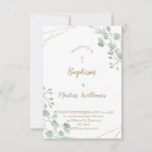 Goldrahmen aus grünem Blattgold ・ Taufe Einladung (Vorderseite)