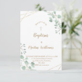 Goldrahmen aus grünem Blattgold ・ Taufe Einladung (Stehend Vorderseite)