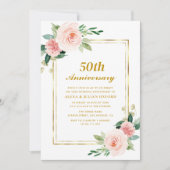 Goldrahmen aus Rosa, 50 Jahre Jubiläum Einladung (Vorderseite)
