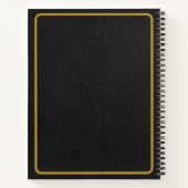 Goldrahmen aus schwarzem Leder Notizblock (Rückseite)