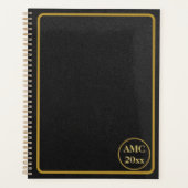 Goldrahmen aus schwarzem Leder Planer (Vorderseite)