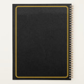 Goldrahmen aus schwarzem Leder Planer (Rückseite)