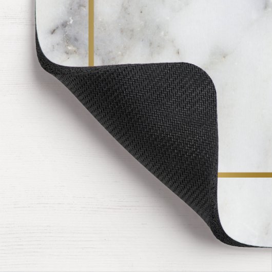 Goldrahmen aus weißem und grauem Marmor Mousepad (Ecke)
